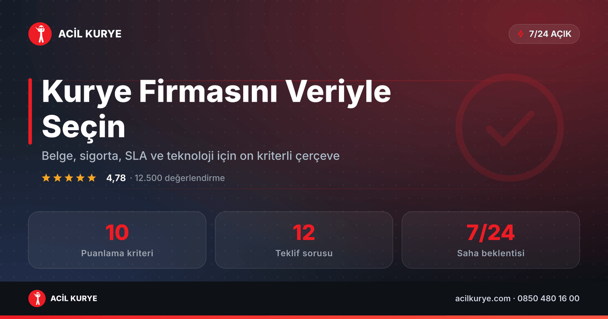 Kurye şirketleri nasıl seçilir: yetki belgesi, sigorta, SLA ve teknoloji kriterlerini içeren kurye firması seçim çerçevesi